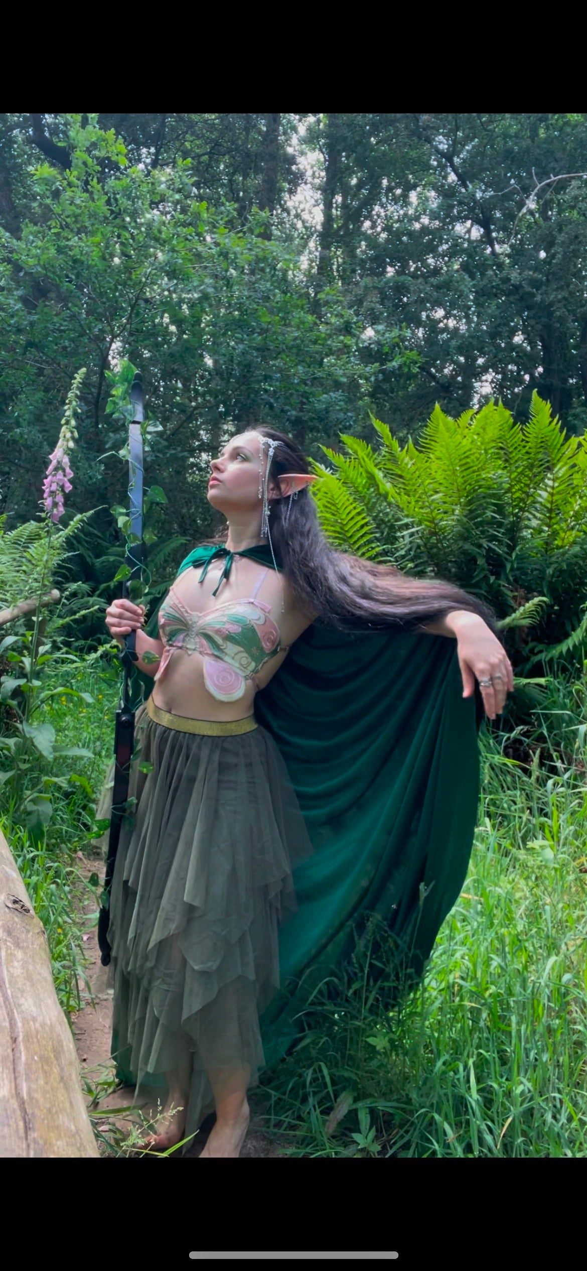 Elf princess/queen emerald forest green velvet one size cape, halloween fairy accessories