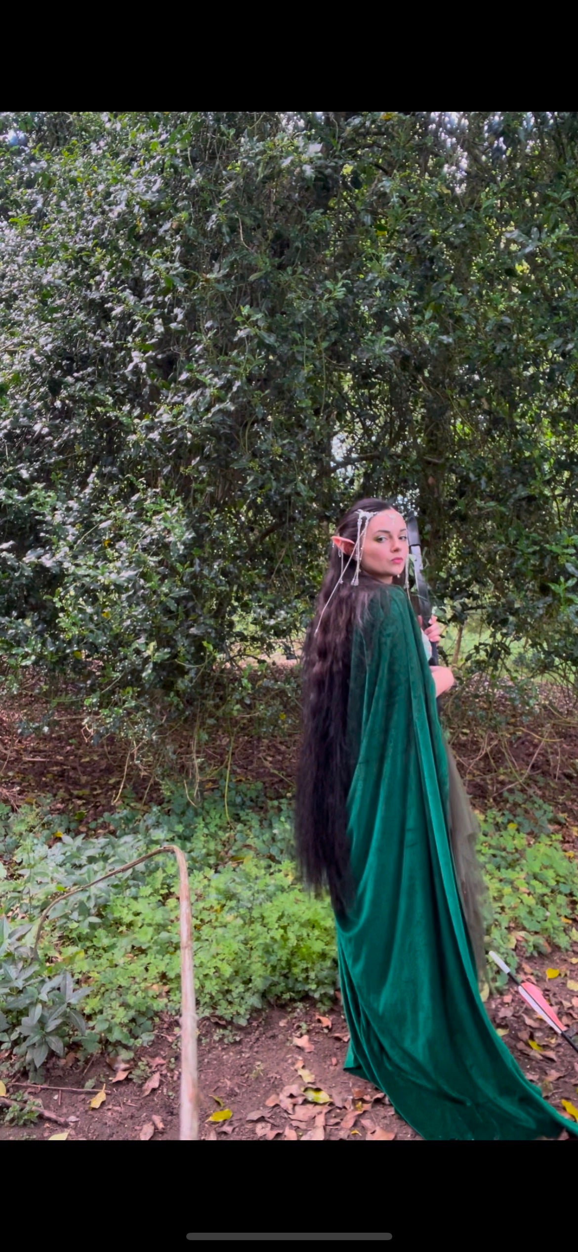 Elf princess/queen emerald forest green velvet one size cape, halloween fairy accessories