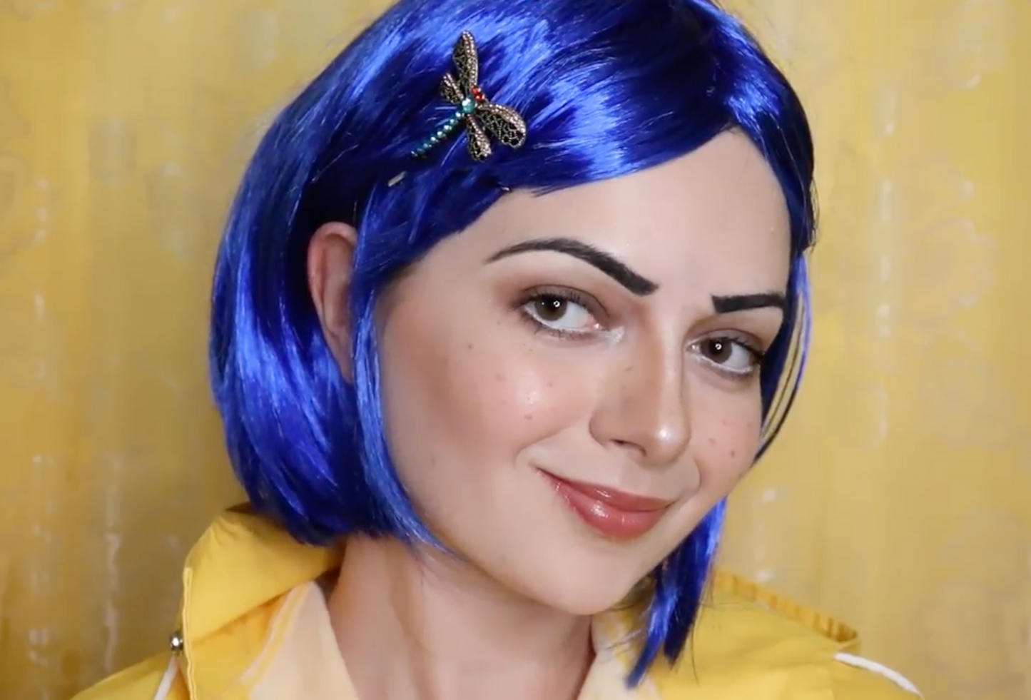 Fantasy cartoon inspired blue short bob Halloween wig ,photoshoot synthetic cape wig