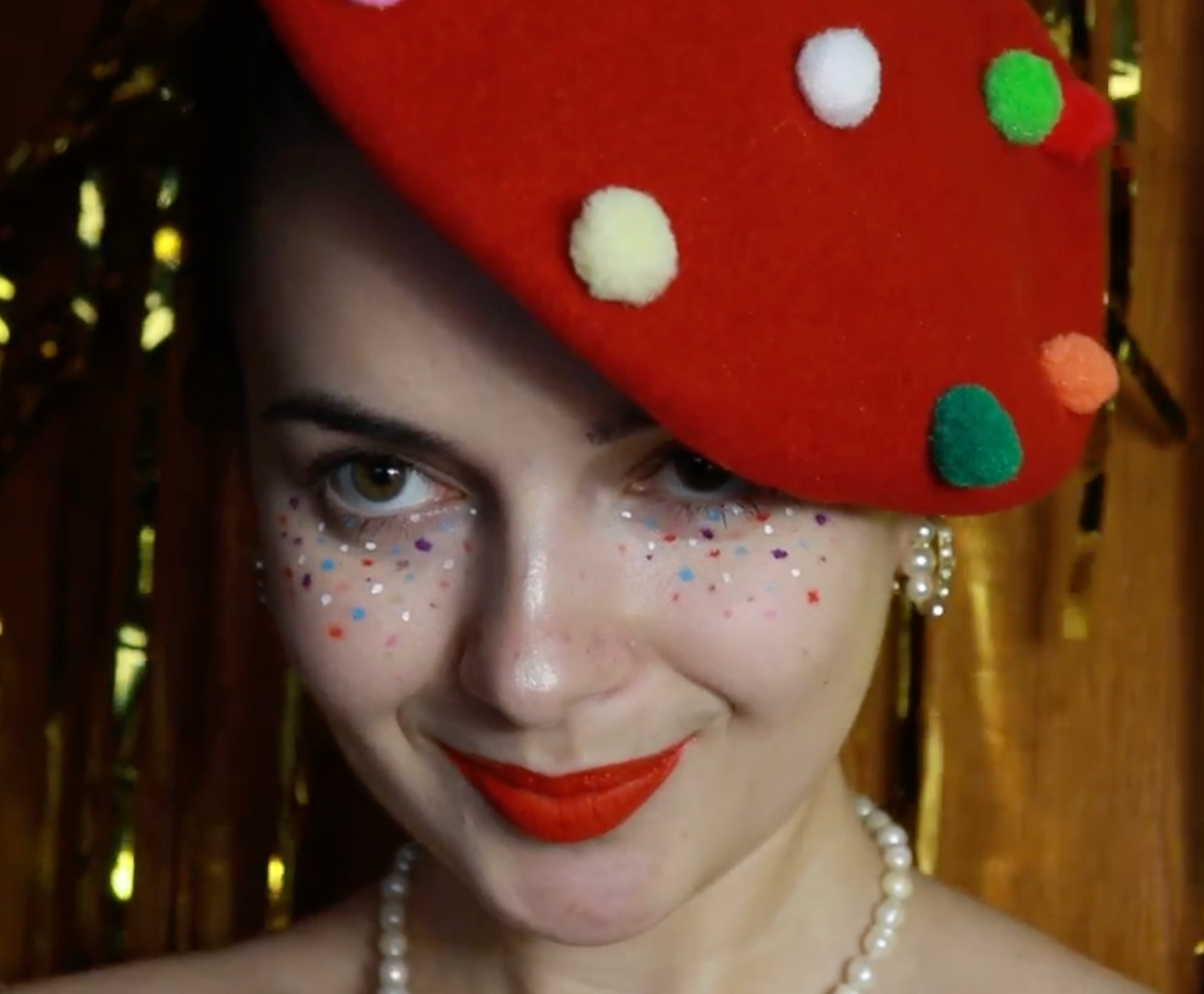 Bright Fashion Pom pom beret, fashion handmade hat , unique&funny gift, custom made