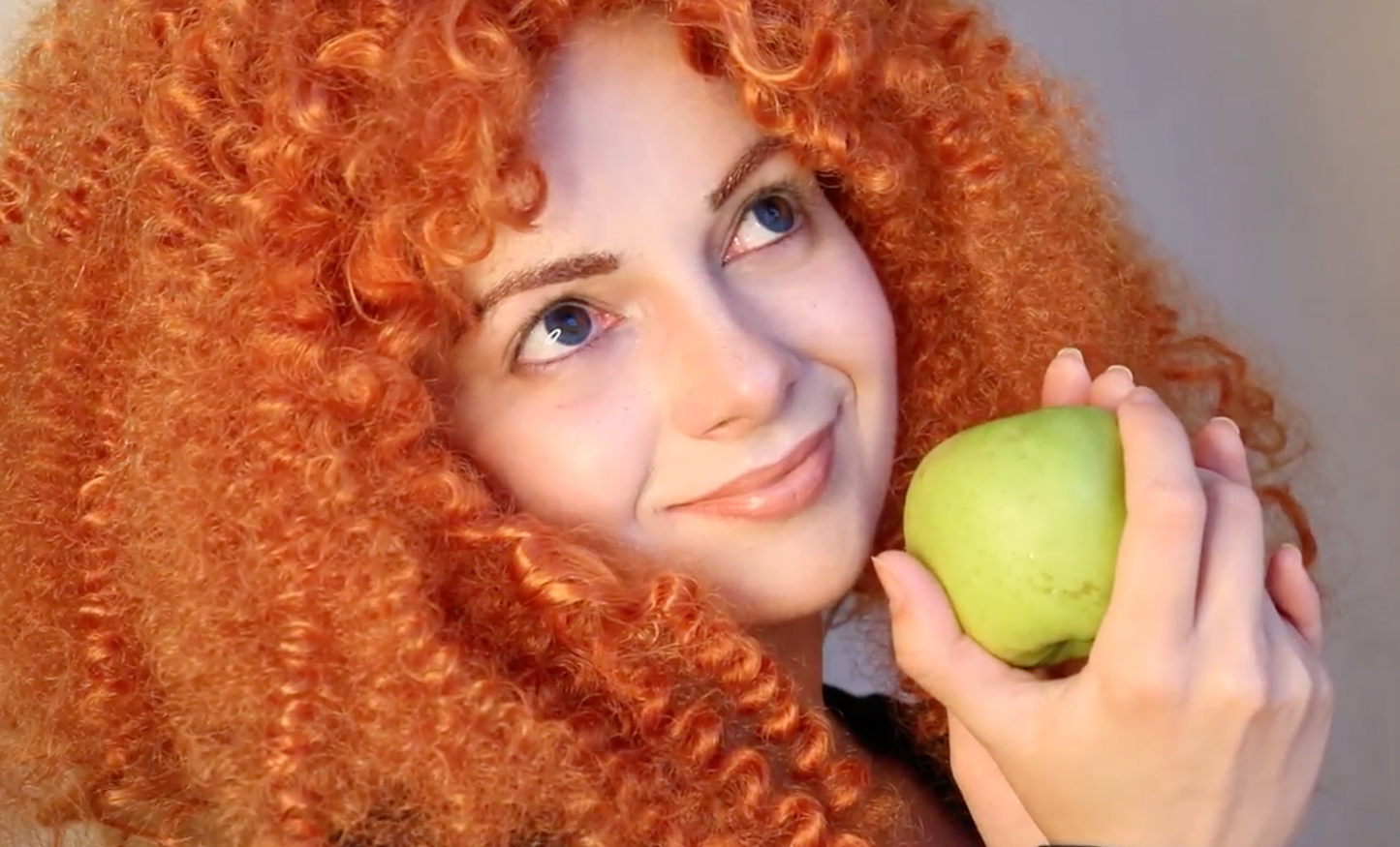 Custom made curled & styled ginger halloween cosplay wig, red curly hair