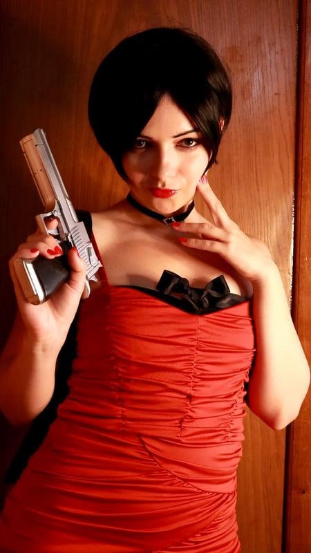 Resident Evil Ada Wong inspired dress cosplay, cosplay women, women red mini dress, horror video game cosplay