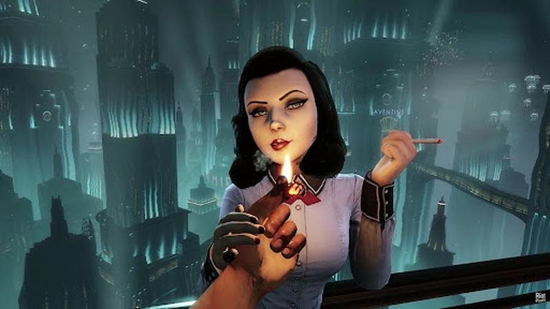 Elizabeth Burial at sea video game Bioshock noir cosplay, sexy women cosplay, office style costume