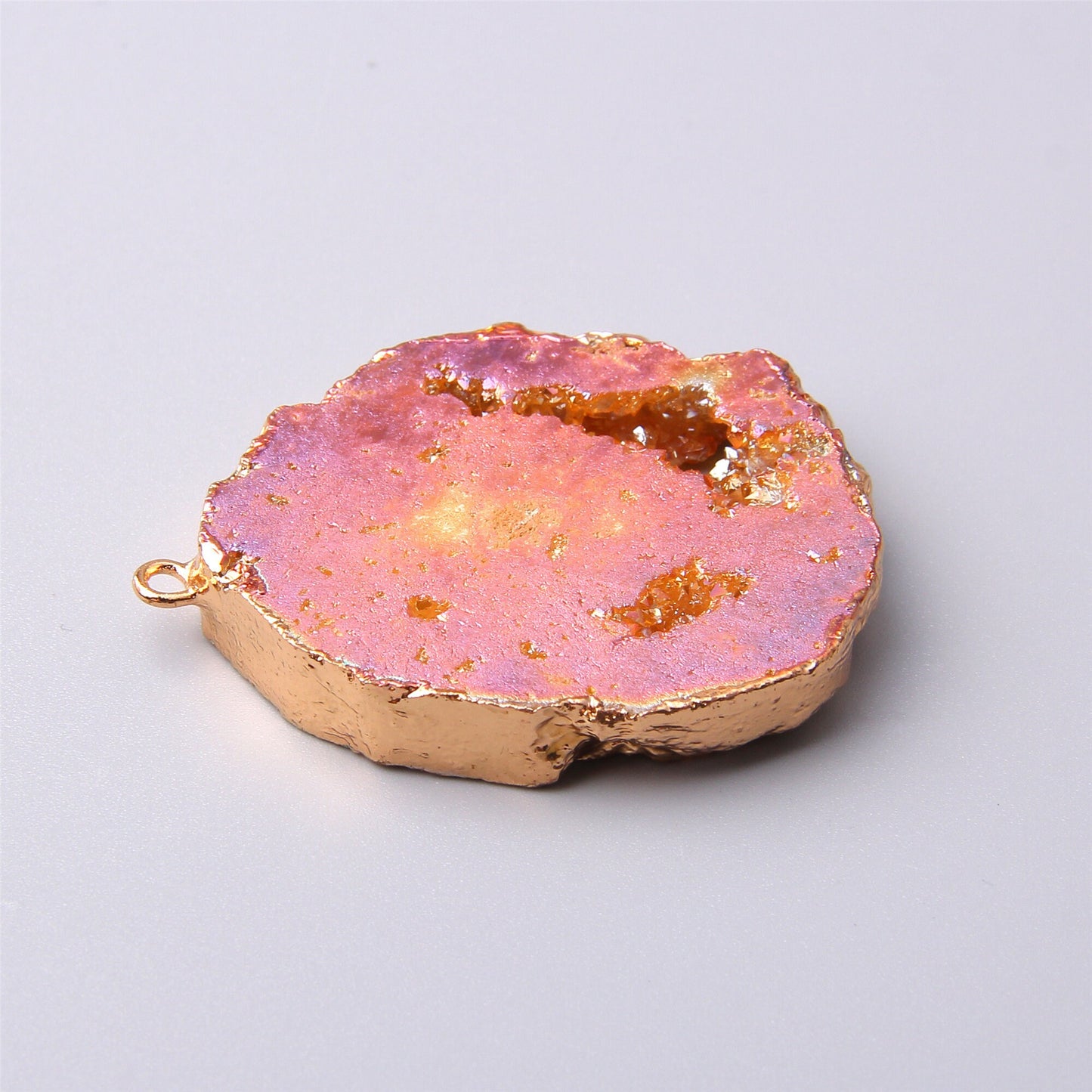 Natural pink quartz necklace pendant pink stone pendants gems handmade jewelry stone Pendulum Pendant Necklace