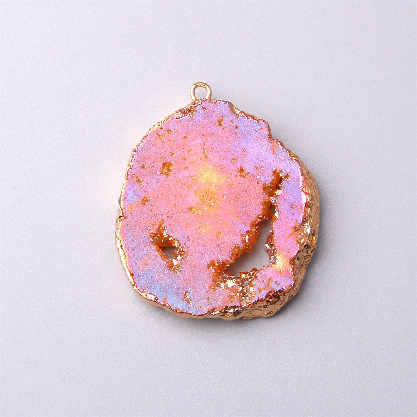 Natural pink quartz necklace pendant pink stone pendants gems handmade jewelry stone Pendulum Pendant Necklace
