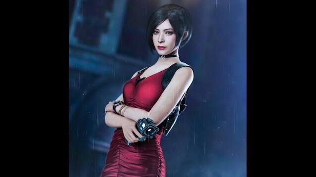 Resident Evil Ada Wong inspired dress cosplay, cosplay women, women red mini dress, horror video game cosplay
