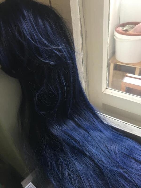 Movie Corpse Zombie Cosplay Bride Costume Emily Fancy Tube Dress with Veil Women's Masquerade Gown Halloween Party Outfit/ blue long wig