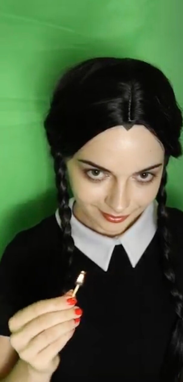 Custom made Wednesday Addams costume dress Wig TV Women Jenna Ortega Black Dress Outfits Cosplay Costume Halloween Carnival Party Suit
