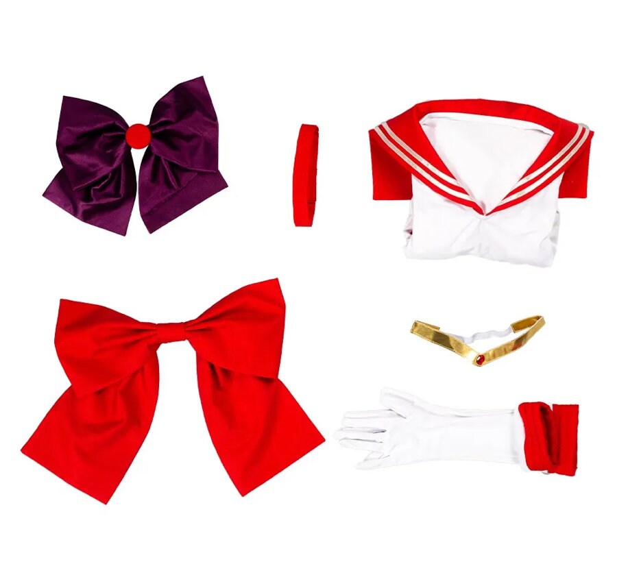 Custom made Hino Rei Cosplay Costume Sailor Anime Moon Fantasy Cute Sexy Women Halloween Carnival Outfits For Ladies Role Play New