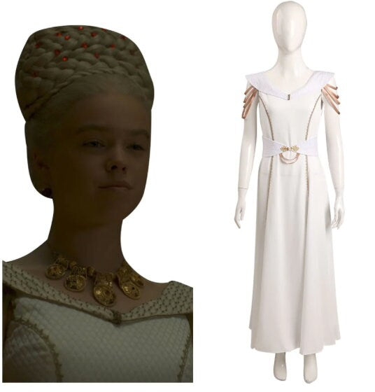 House COS Dress Dragon Season 1 Rhaenyra Cosplay Costume Outfits Halloween Carnival Suit Role Play New Women's Dress Clothing