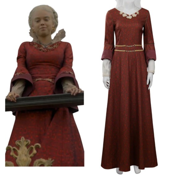 House COS Dress Dragon Season 1 Rhaenyra Cosplay Costume Outfits Halloween Carnival Suit Role Play New Women's Dress Clothing