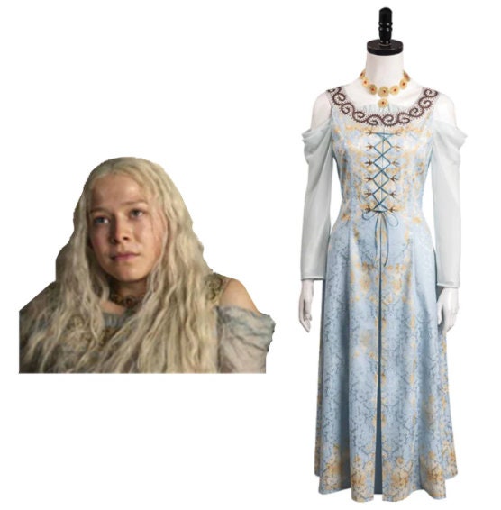 House COS Dress Dragon Season 1 Rhaenyra Cosplay Costume Outfits Halloween Carnival Suit Role Play New Women's Dress Clothing