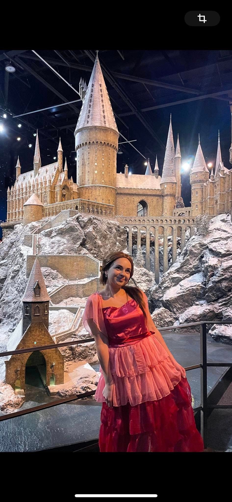 Women Halloween Hermione Granger Yull Ball Pink Gown Dress Cosplay Costume Women Girl Renaissance Performance Clothes