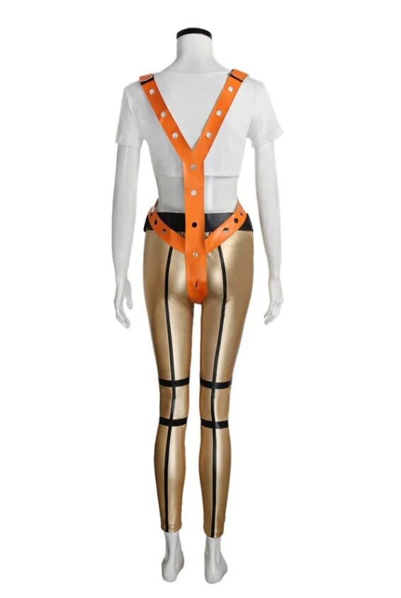 The Fifth Element Leeloo Cosplay Costume Full Set Sexy White Bandage Body Suit Orange Body Suit Halloween Cosplay Outfits