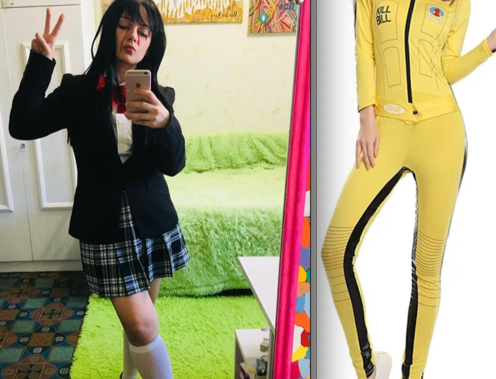 Custom Made Kill Bill The Bride Beatrix Kiddo yellow jumpsuit Gogo Yubari school girl uniform fashion female cosplay