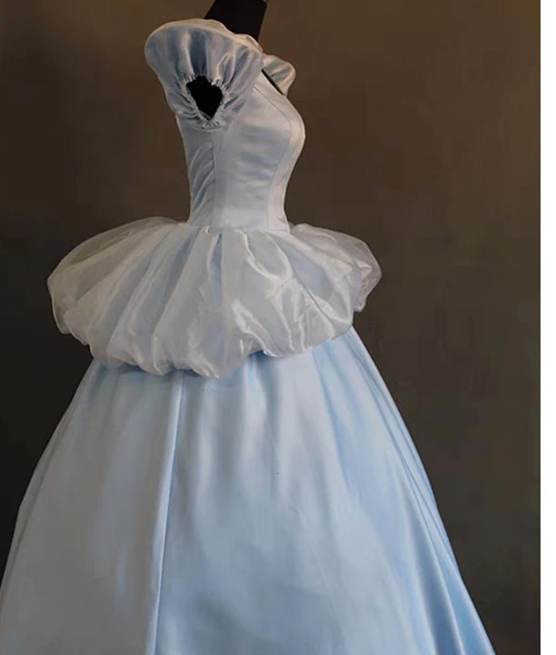 Custom made Disney Princess Movie Cinderella Cosplay Costumes Adult Women Female Cosplay Blue /Brown Dress Halloween Carnival Clothing