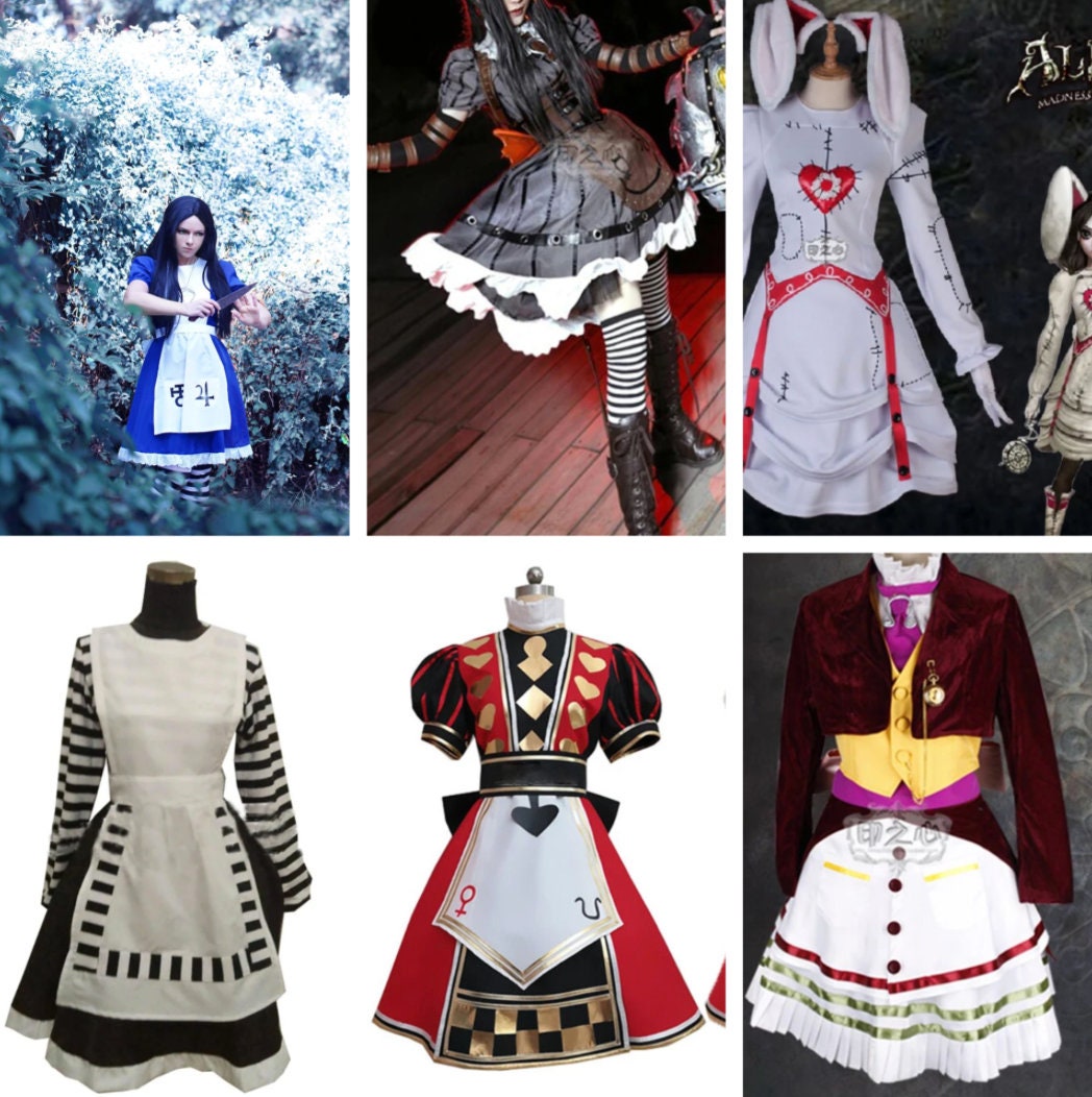 Custom made High Quality American Mcgee Alice Dress Cosplay Costume Handmade Clothes Customizable Alice in Wonderland