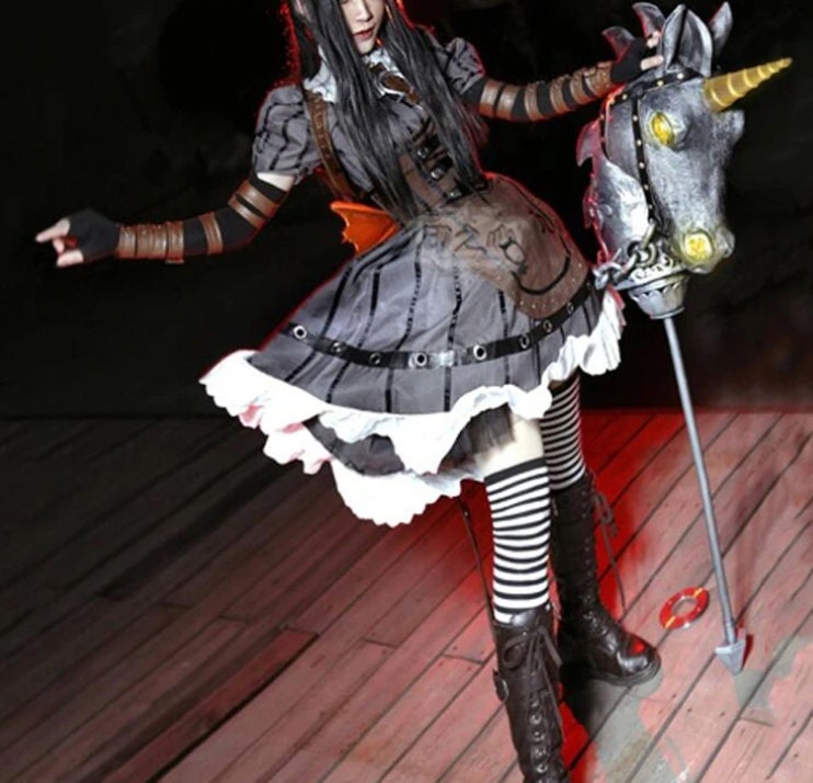Custom made High Quality American Mcgee Alice Dress Cosplay Costume Handmade Clothes Customizable Alice in Wonderland