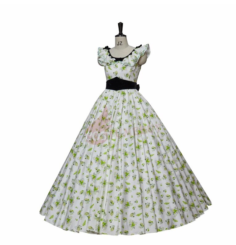 Custom made Gone With The Wind Scarlett O'hara Cosplay Vivien Leigh Movie Costume Floral Dress Ball Gown 19 Century Women Dresses
