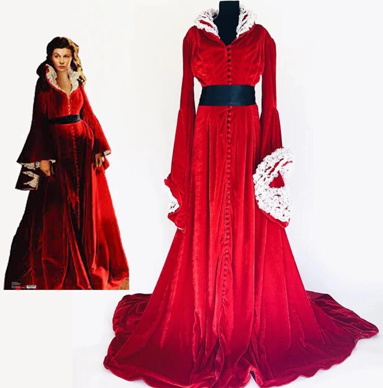 Custom made Gone With The Wind Scarlett O'hara Cosplay Vivien Leigh Movie Costume Floral Dress Ball Gown 19 Century Women Dresses