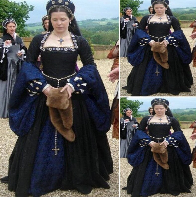 Custom made Luxe Vintage Costumes Victorian Dresses Princess Diana,Queen Elizabeth, Anne Boleyn dress historical movie series dresses