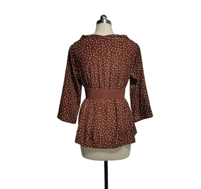 Custom made Devil Movie Wears Cosplay Andrea Sachs Costume Hathaway Women's Green Sleeveless Dress ,brown blouse Halloween Outfit