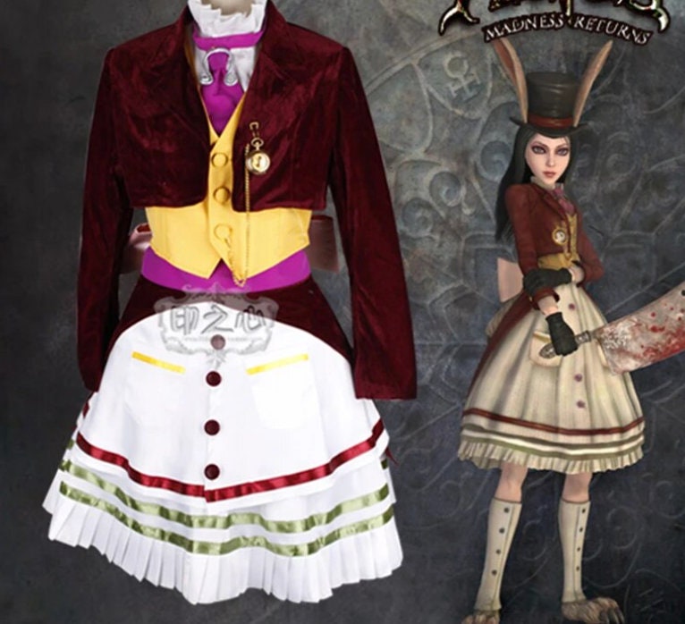 Custom made High Quality American Mcgee Alice Dress Cosplay Costume Handmade Clothes Customizable Alice in Wonderland