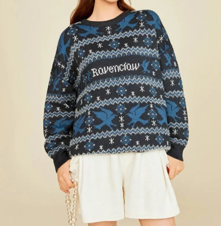 Women sweaters pullover Harry Potter Gryffindor Ravenclaw Hufflepuff Slytherin knitting loose stripe fitting sweater pull sweaters for women