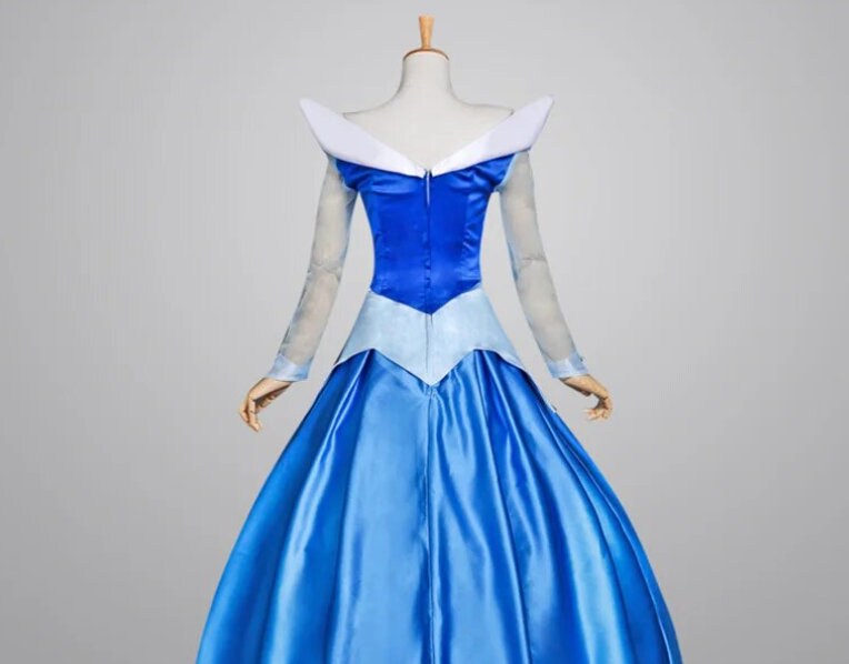 Halloween Adult Sleeping Beauty Blue Dress Princess Aurora Pink Dress Costume Deluxed Stage Dress S- XL Custom Order