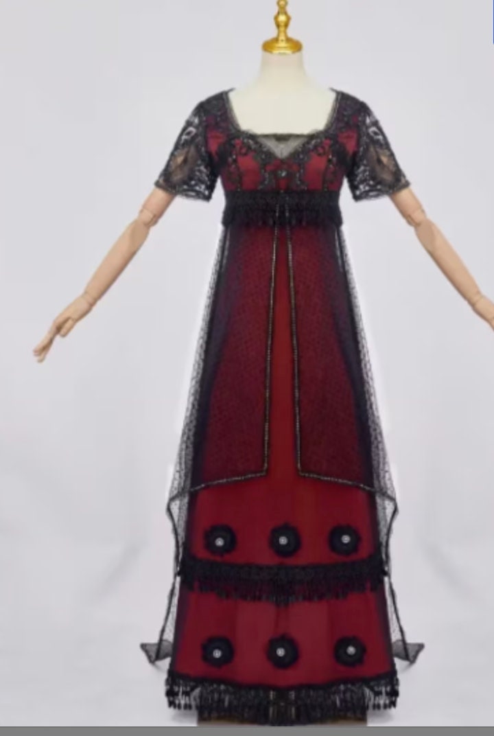 Historical custom made dress fashion 1900s-1910s romantic cruise dress