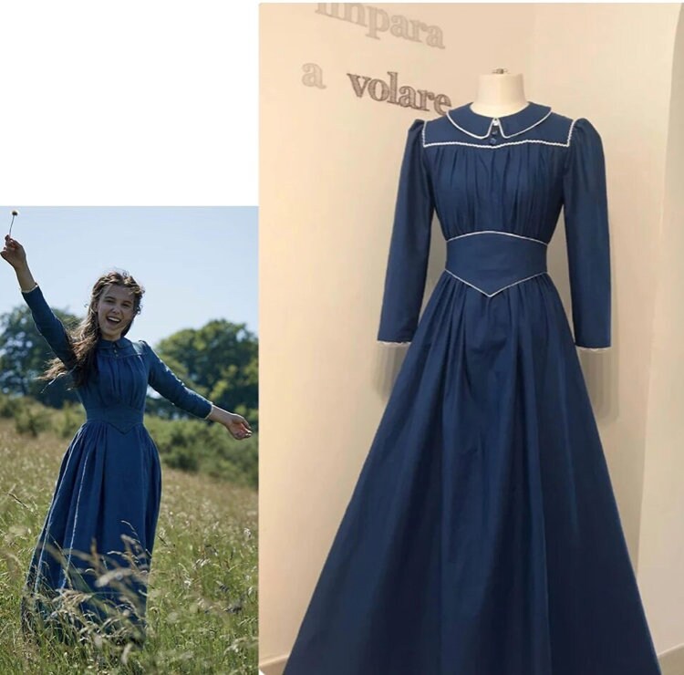 Enola Holmes cosplay dress Victorian Enola Holmes red, blue bustle ball dress 1880s red ball gown rococo dress gown custom made