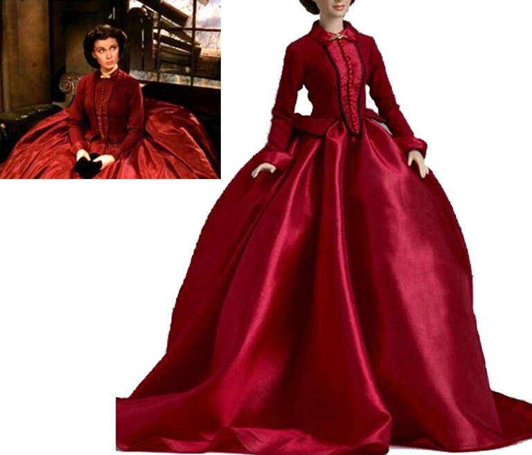 Custom made Gone With The Wind Scarlett O'hara Cosplay Vivien Leigh Movie Costume Floral Dress Ball Gown 19 Century Women Dresses