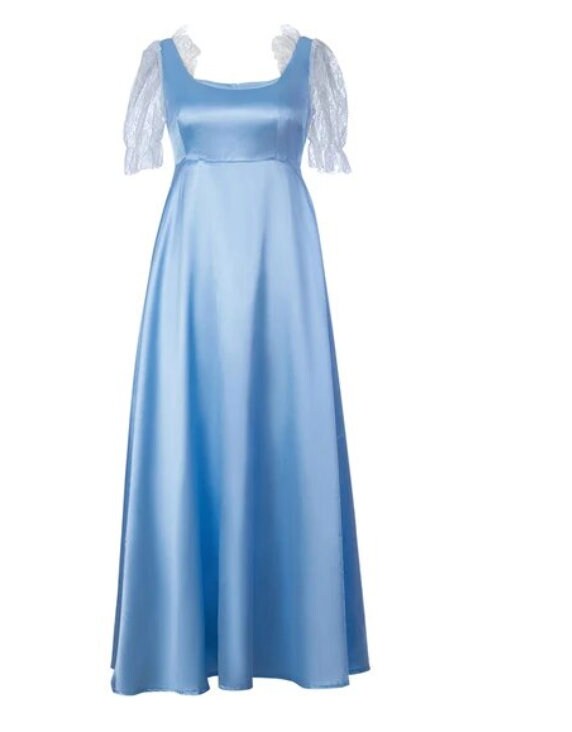 Custom made Bridgerton TV Daphne Penelope Cosplay Costume Women Regency Blue Dress Lace Puff Sleeve Gown Princess Ball Dresses Outfits