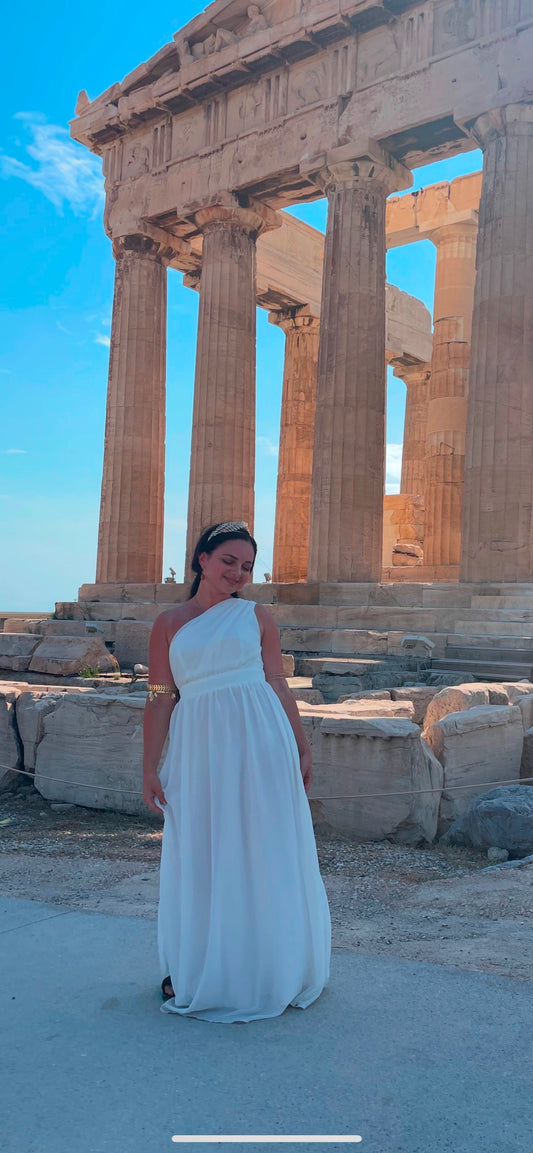 Greek goddess Ancient Greece/Rome one shoulder chiffon dress, Halloween /photoshoot outfit