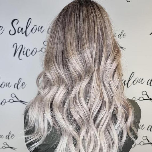 Grey ombre wig with cap, grey wavy hair, reliable cap, women wig, fashion accessory, hair care