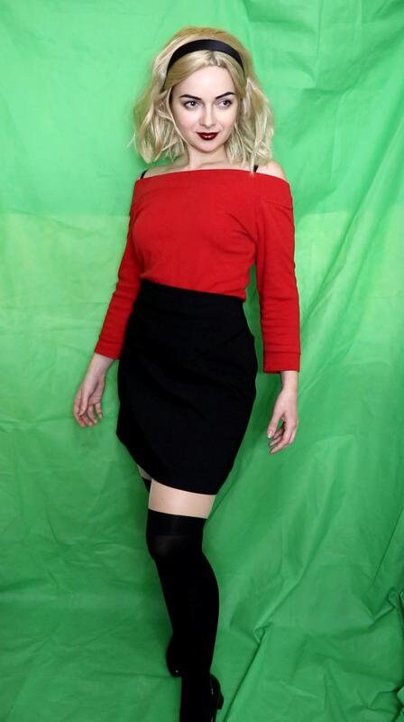 Classic Sabrina outfit top&skirt Chilling adventures of Sabrina ,Sabrina chilling adventures Sabrina cosplay Halloween costume Cosplay