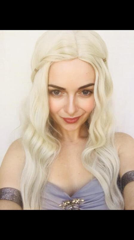 Daenerys Targaryen cosplay blonde wavy wig, styled, women haircare, game of thrones cosplay, mother of dragons,Khaleesi wig