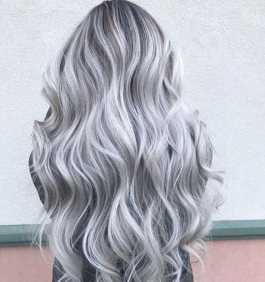 Grey ombre wig with cap, grey wavy hair, reliable cap, women wig, fashion accessory, hair care
