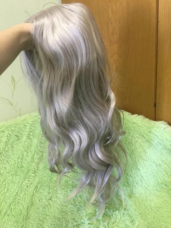 Grey ombre wig with cap, grey wavy hair, reliable cap, women wig, fashion accessory, hair care