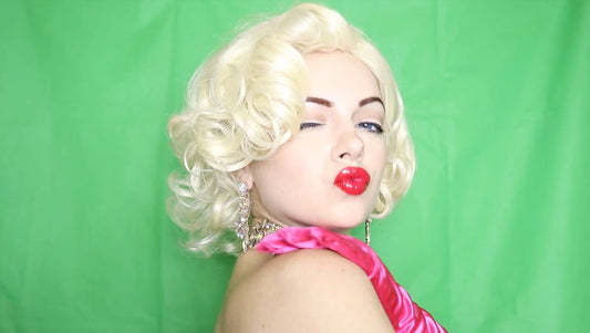 Marilyn Monroe blonde curly wig, secure wig, women haircare, women hair, curled & styled with cap