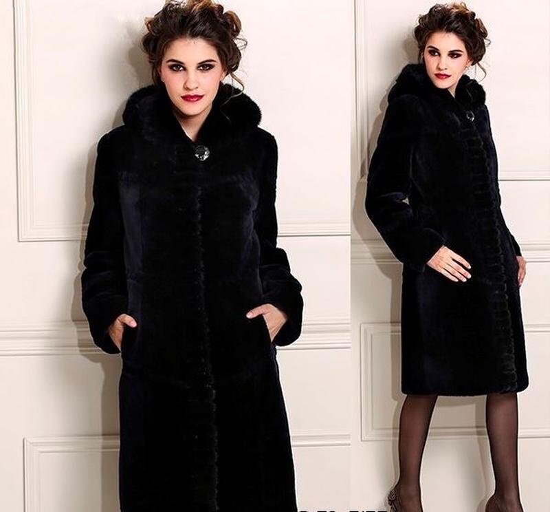 Luxury muton\mink furcoat with crystals, real fur, fur coat women, outwear, long fur coat