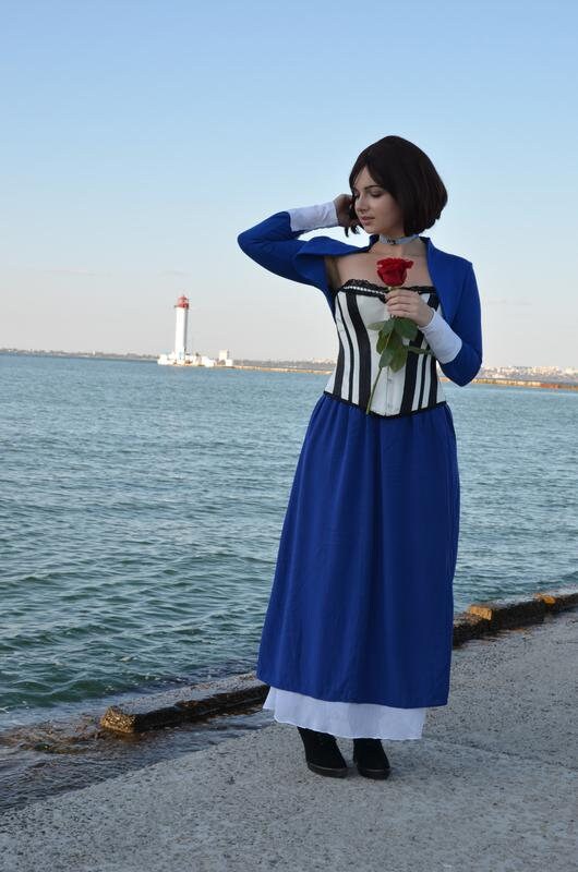 Elizabeth Bioshock custom made cosplay, Elizabeth Anna De Vit, women cosplay, corset fashion, American game series