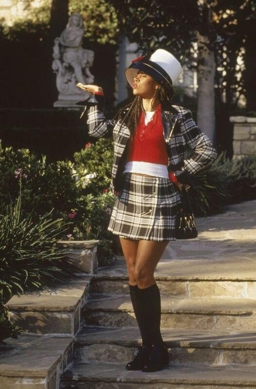 Dionne clueless cosplay , school uniform outfit, fashion 90s , black white blazer&skirt, fashion movie