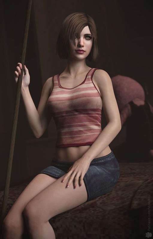 Eileen Galvin Silent Hill y2k fashion cosplay, top &jeans skirt ,silent hill video game , silent hill 4 cosplay, fashion cosplay