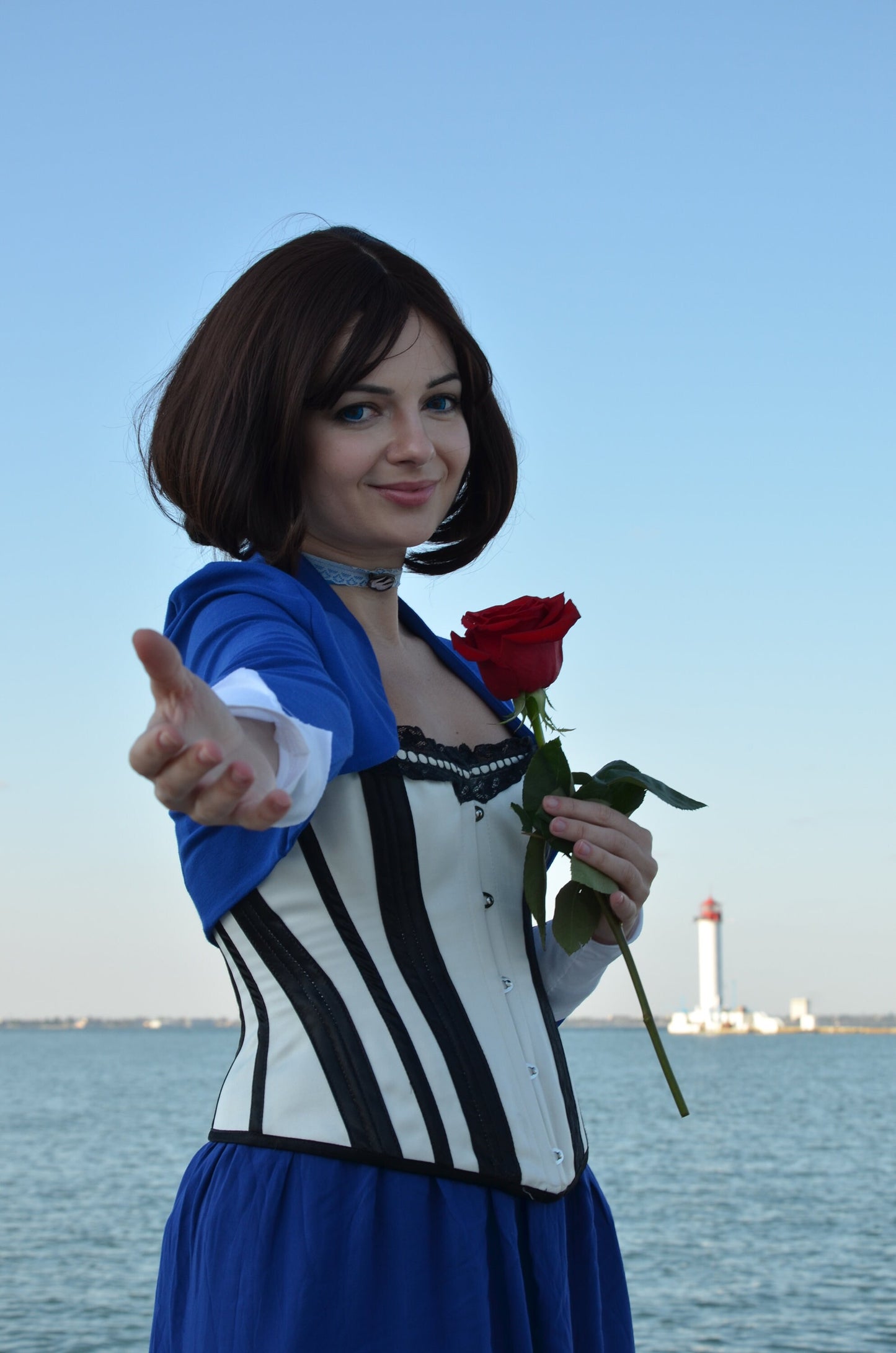 Elizabeth Bioshock custom made cosplay, Elizabeth Anna De Vit, women cosplay, corset fashion, American game series