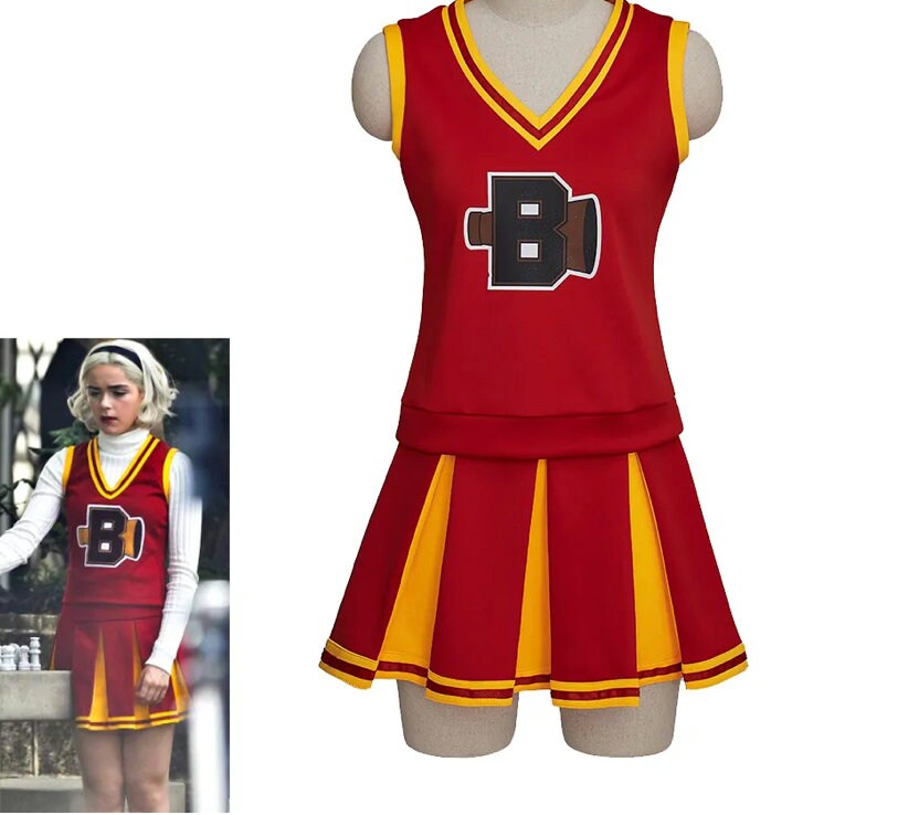 Chilling Adventures of Sabrina Cheerleader Costume Sabrina Spellman Cosplay Dress Baxter High School Cheerleading Uniforms Women