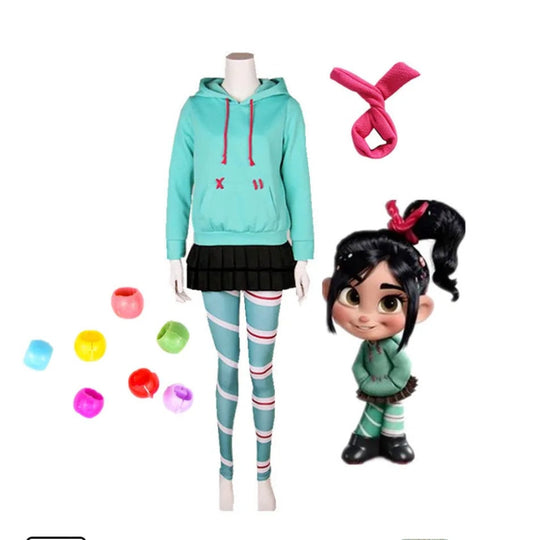 Wreck-It Ralph Vanellope von Schweetz Cosplay Outfits Halloween Carnival Costumes