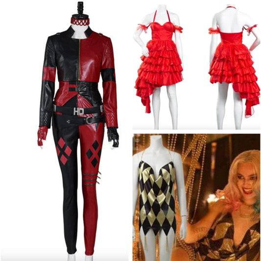 Harley Quinn suicide squad inspired costume, red dress, club dress, cosplay DC comics, Harley Quinn outfit