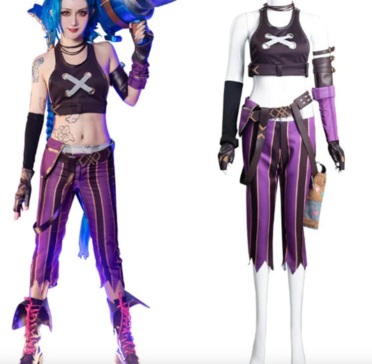 League Of Legends- Arcane Jinx Cosplay Costume Uniform Outfits Halloween Carnival Suit