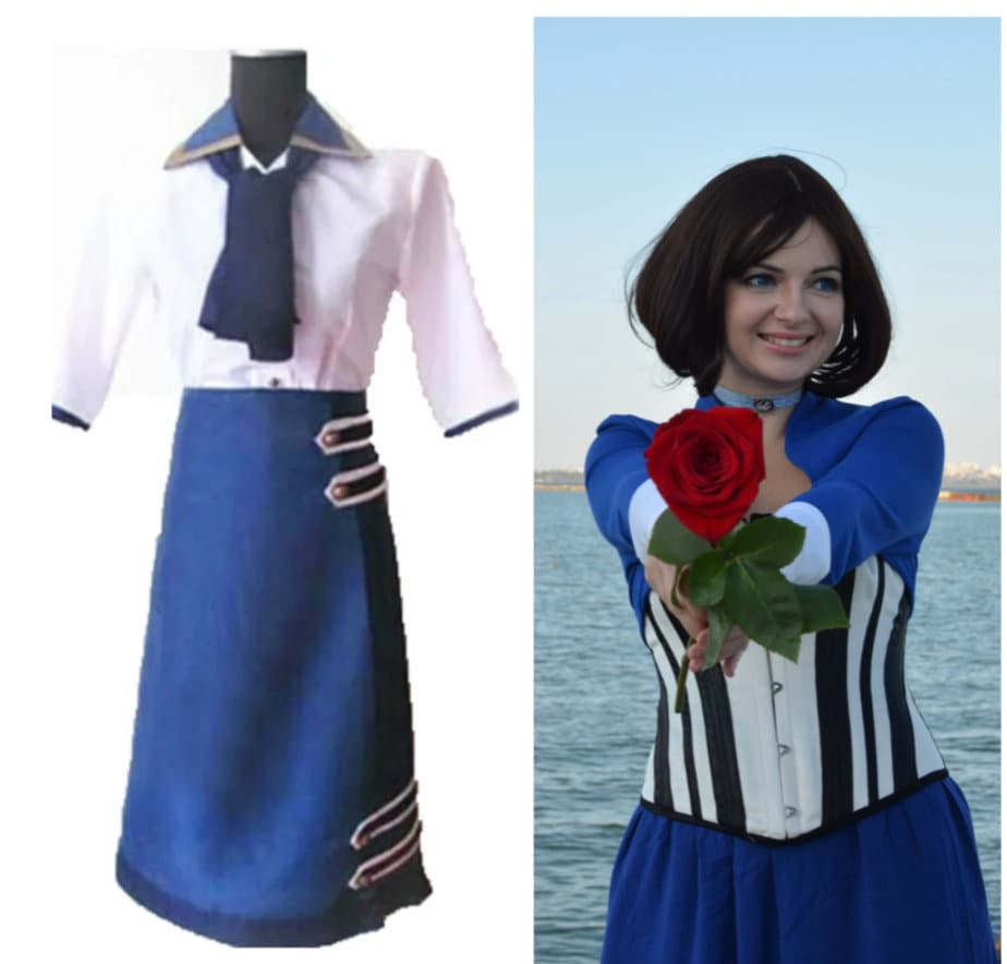 Elizabeth Bioshock custom made cosplay, Elizabeth Anna De Vit, women cosplay, corset fashion, American game series